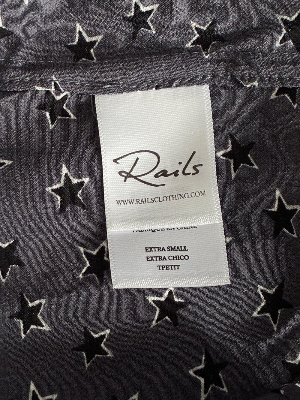 Rails Size XS Rhett Midnight Stars Button-Down Top - Picture 6 of 8